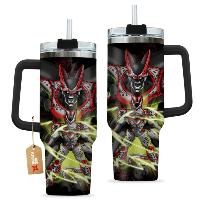 Cell Max Dragon Ball Anime Custom Stanley Quencher 40Oz Stainless Steel Tumbler With Handle - Image 3