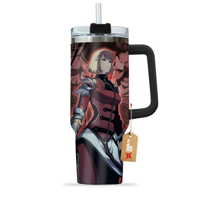 Cha Hae-In Solo Leveling Anime Custom Stanley Quencher 40Oz Stainless Steel Tumbler With Handle - Image 3