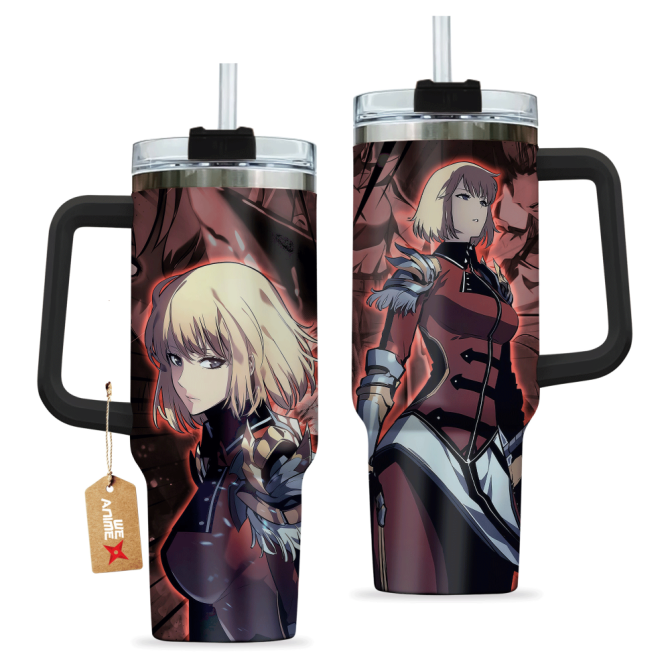 Cha Hae-In Solo Leveling Anime Custom Stanley Quencher 40Oz Stainless Steel Tumbler With Handle - Image 2