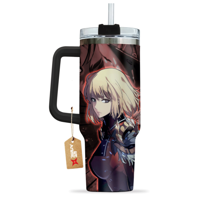 Cha Hae-In Solo Leveling Anime Custom Stanley Quencher 40Oz Stainless Steel Tumbler With Handle - Image 4