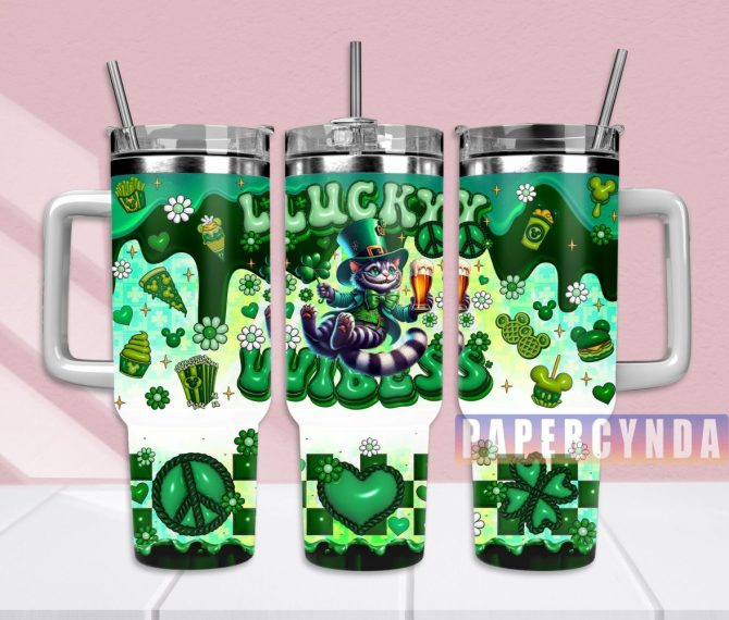 Cheshire Cat Custom Stanley Quencher 40Oz Stainless Steel Tumbler With Handle