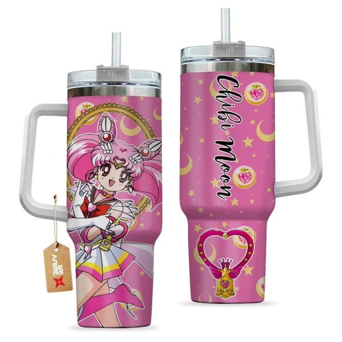 Chibiusa Sailor Moon Anime Custom Stanley Quencher 40Oz Stainless Steel Tumbler With Handle