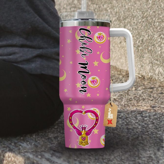 Chibiusa Sailor Moon Anime Custom Stanley Quencher 40Oz Stainless Steel Tumbler With Handle - Image 4
