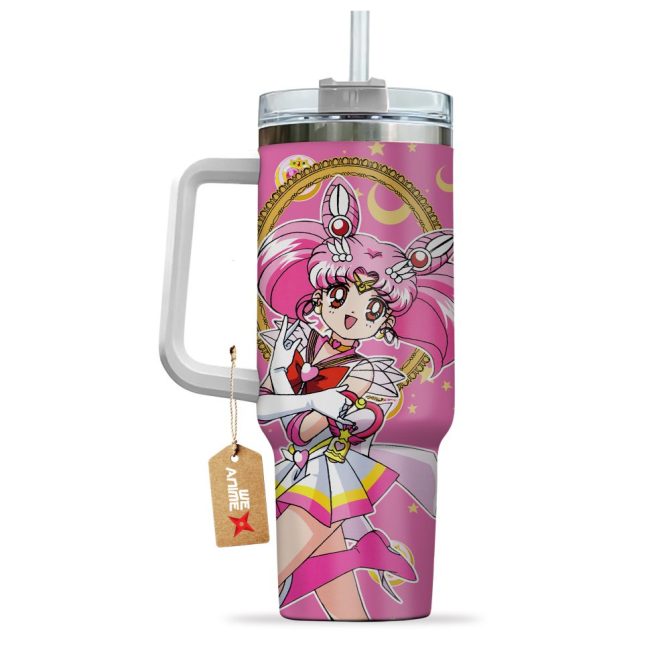 Chibiusa Sailor Moon Anime Custom Stanley Quencher 40Oz Stainless Steel Tumbler With Handle - Image 3