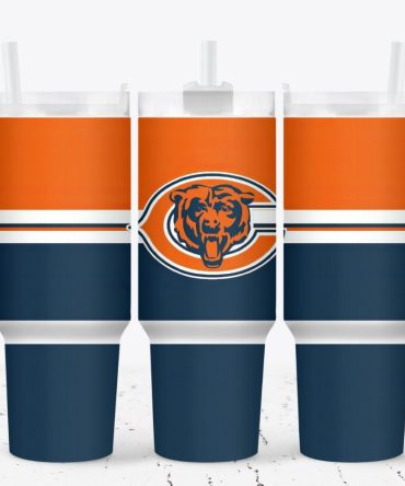 Chicago Bears Football Nfl Custom Stanley Quencher 40Oz Stainless Steel Tumbler With Handle