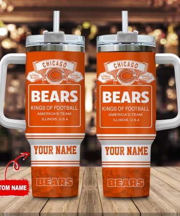 Chicago Bears Nfl Bud Light Custom Stanley Quencher 40Oz Stainless Steel Tumbler With Handle