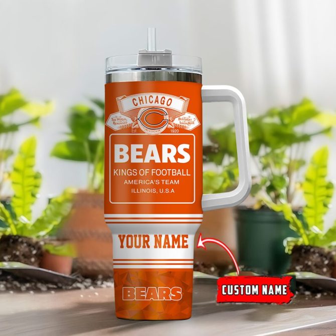 Chicago Bears Nfl Bud Light Custom Stanley Quencher 40Oz Stainless Steel Tumbler With Handle - Image 2