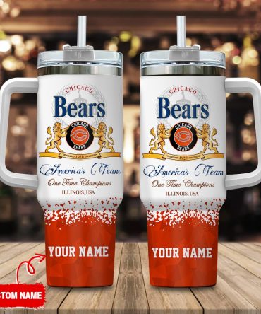 Chicago Bears Nfl Champions Modelo Custom Stanley Quencher 40Oz Stainless Steel Tumbler With Handle