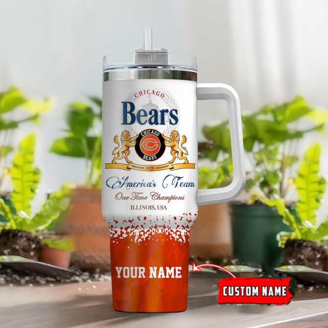 Chicago Bears Nfl Champions Modelo Custom Stanley Quencher 40Oz Stainless Steel Tumbler With Handle - Image 2