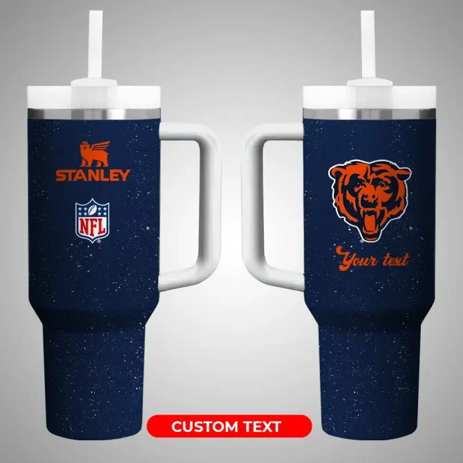 Chicago Bears Nfl Custom Stanley Quencher 40Oz Stainless Steel