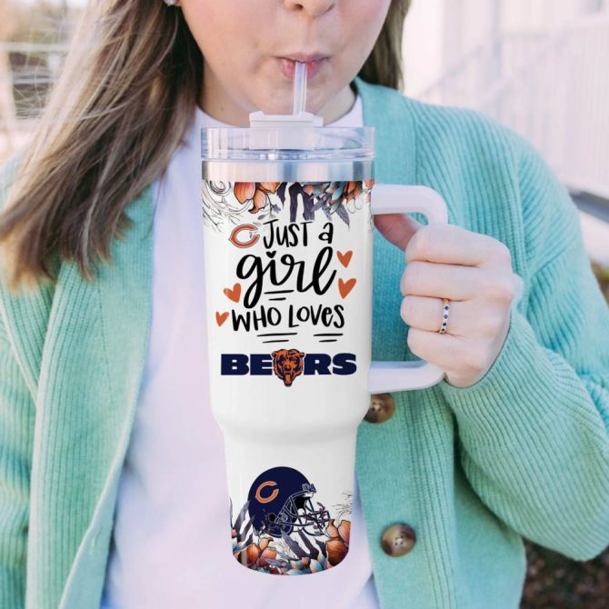 Chicago Bears Nfl Custom Stanley Quencher 40Oz Stainless Steel Tumbler With Handle - Image 5