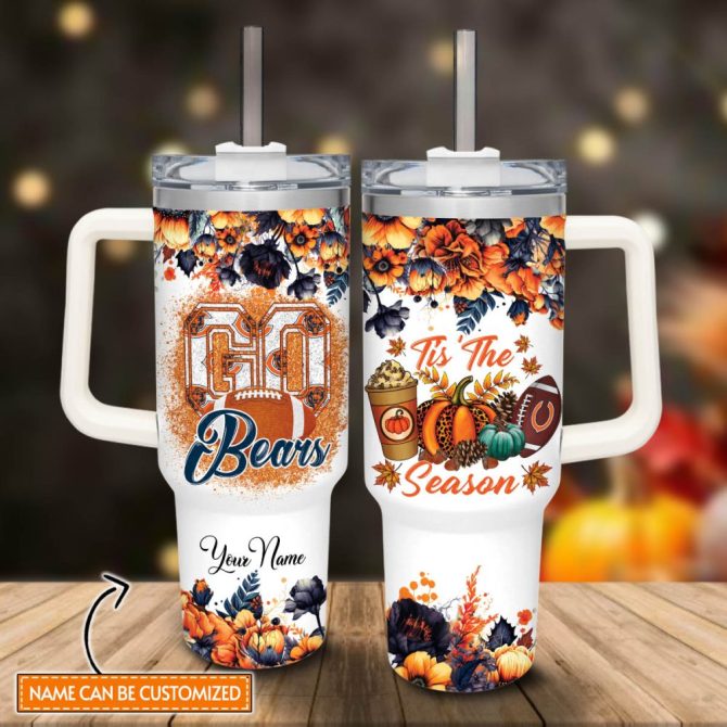 Chicago Bears Nfl Custom Stanley Quencher 40Oz Stainless Steel Tumbler With Handle - Image 2