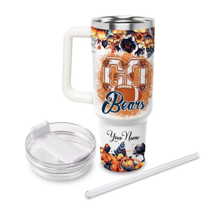 Chicago Bears Nfl Custom Stanley Quencher 40Oz Stainless Steel Tumbler With Handle - Image 3