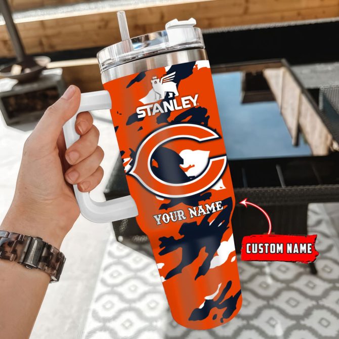 Chicago Bears Nfl Custom Stanley Quencher 40Oz Stainless Steel Tumbler With Handle - Image 3