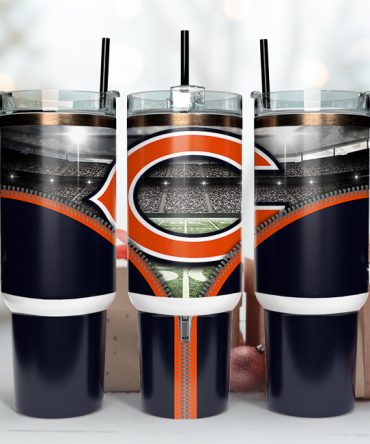Chicago Bears Nfl Custom Stanley Quencher 40Oz Stainless Steel Tumbler With Handle