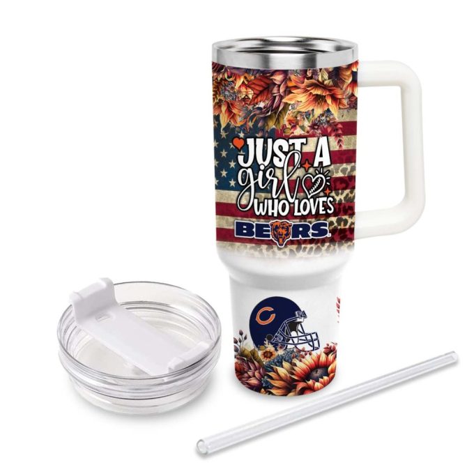 Chicago Bears Nfl Custom Stanley Quencher 40Oz Stainless Steel Tumbler With Handle - Image 3