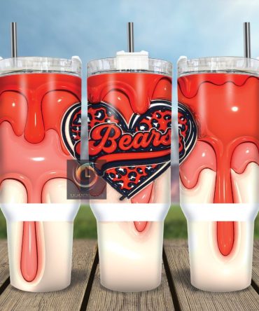 Chicago Bears Nfl Custom Stanley Quencher 40Oz Stainless Steel Tumbler With Handle