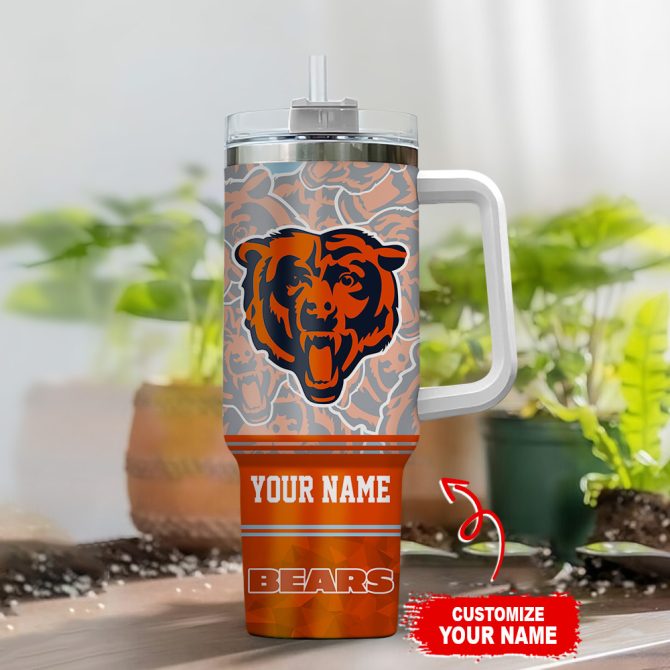 Chicago Bears Nfl Custom Stanley Quencher 40Oz Stainless Steel Tumbler With Handle - Image 2
