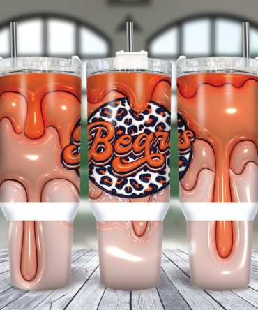 Chicago Bears Nfl Custom Stanley Quencher 40Oz Stainless Steel Tumbler With Handle