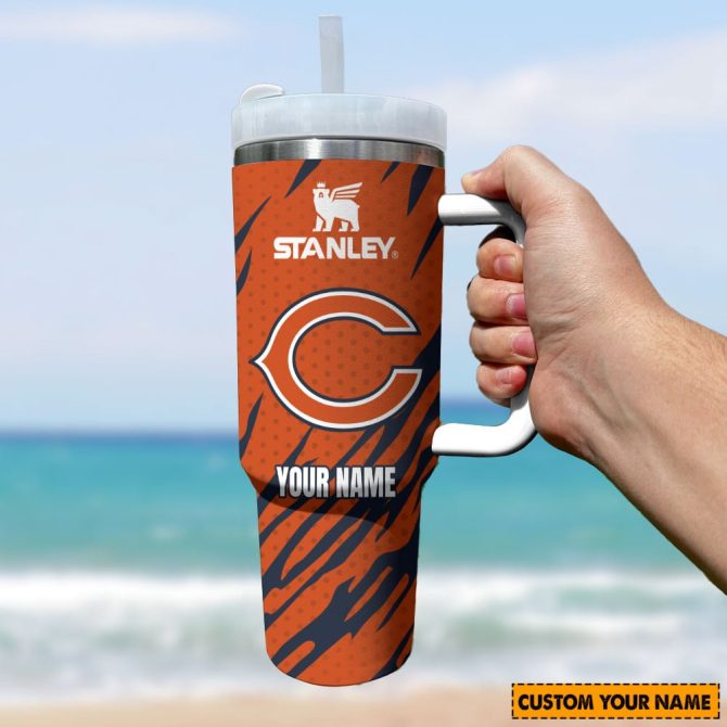 Chicago Bears Nfl Custom Stanley Quencher 40Oz Stainless Steel Tumbler With Handle - Image 3