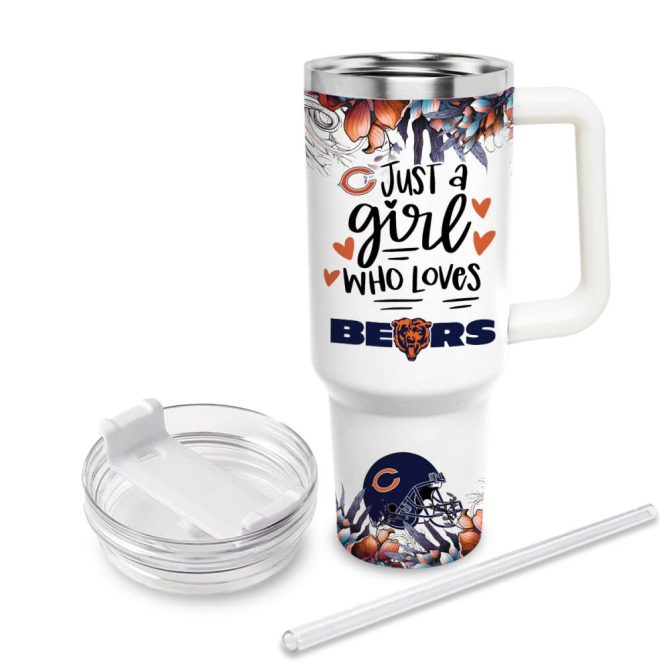 Chicago Bears Nfl Custom Stanley Quencher 40Oz Stainless Steel Tumbler With Handle - Image 3