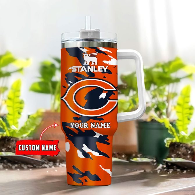 Chicago Bears Nfl Custom Stanley Quencher 40Oz Stainless Steel Tumbler With Handle - Image 2