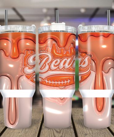 Chicago Bears Nfl Custom Stanley Quencher 40Oz Stainless Steel Tumbler With Handle
