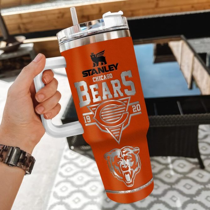 Chicago Bears Nfl Custom Stanley Quencher 40Oz Stainless Steel Tumbler With Handle - Image 3