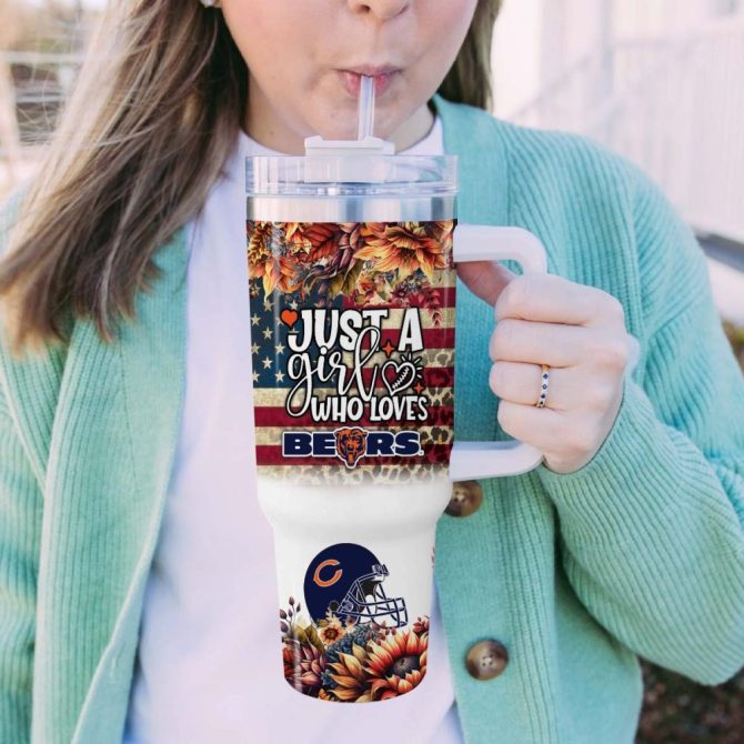 Chicago Bears Nfl Custom Stanley Quencher 40Oz Stainless Steel Tumbler With Handle - Image 5