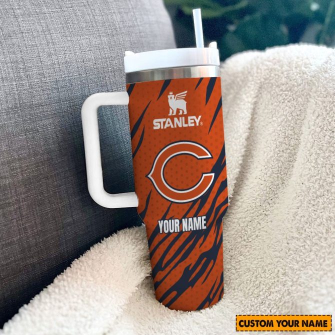 Chicago Bears Nfl Custom Stanley Quencher 40Oz Stainless Steel Tumbler With Handle - Image 2