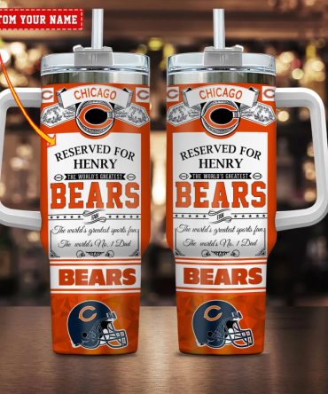 Chicago Bears Nfl Father #8217;S Day Custom Stanley Quencher 40Oz Stainless Steel