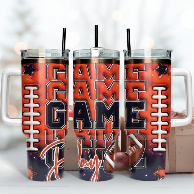 Chicago Bears Nfl Game Day Custom Stanley Quencher 40Oz Stainless Steel Tumbler With Handle