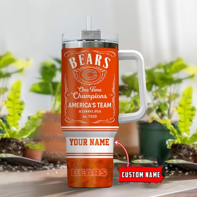 Chicago Bears Nfl Custom Stanley Quencher 40Oz Stainless Steel Tumbler With Handle - Image 2