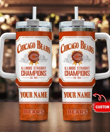 Chicago Bears Nfl Jim Beam Custom Stanley Quencher 40Oz Stainless Steel Tumbler With Handle