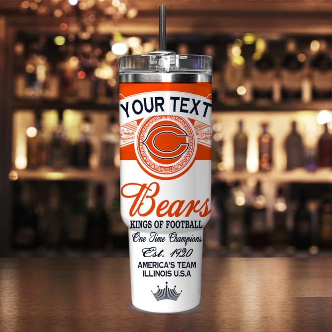 Chicago Bears Nfl Kings Of Football Custom Stanley Quencher 40Oz Stainless Steel Tumbler With Handle - Image 2