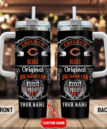 Chicago Bears Nfl Original Diehard Fan Custom Stanley Quencher 40Oz Stainless Steel Tumbler With Handle