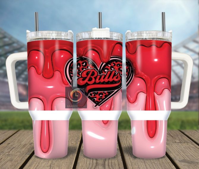 Chicago Bulls Nba Custom Stanley Quencher 40Oz Stainless Steel Tumbler With Handle