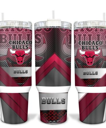 Chicago Bulls Nba Custom Stanley Quencher 40Oz Stainless Steel Tumbler With Handle