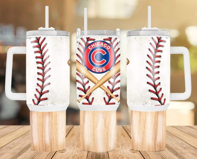 Chicago Cubs Mlb Custom Stanley Quencher 40Oz Stainless Steel