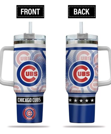 Chicago Cubs Mlb Custom Stanley Quencher 40Oz Stainless Steel Tumbler With Handle