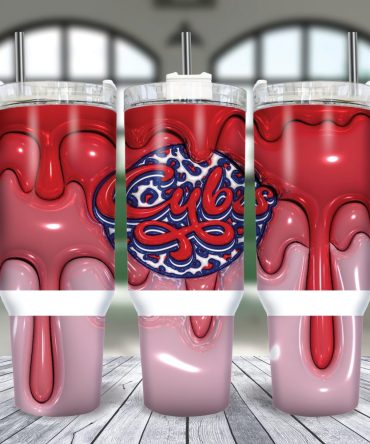 Chicago Cubs Mlb Custom Stanley Quencher 40Oz Stainless Steel Tumbler With Handle