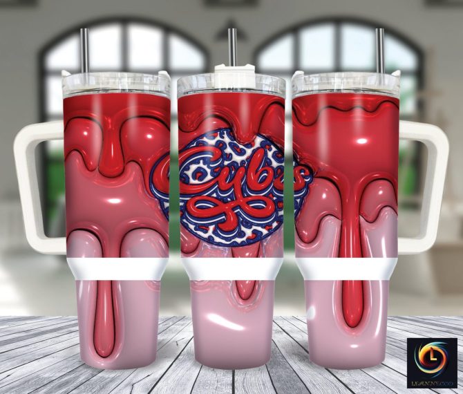 Chicago Cubs Mlb Custom Stanley Quencher 40Oz Stainless Steel Tumbler With Handle