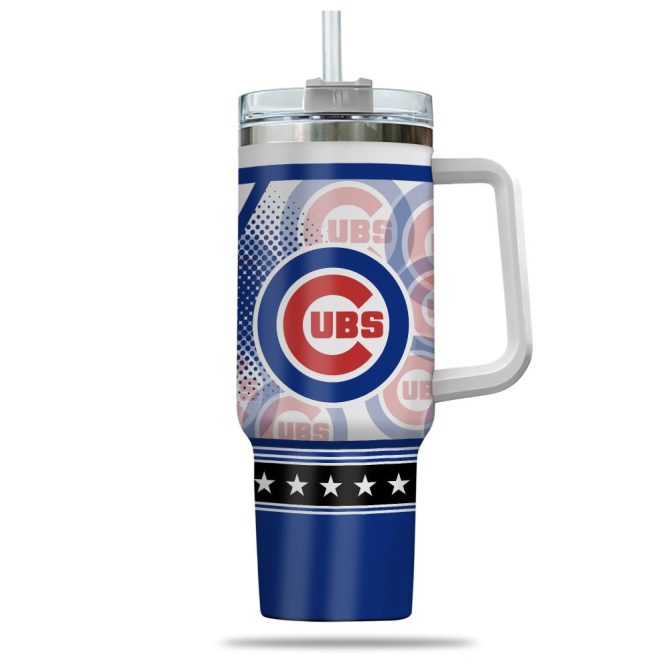Chicago Cubs Mlb Custom Stanley Quencher 40Oz Stainless Steel Tumbler With Handle - Image 2