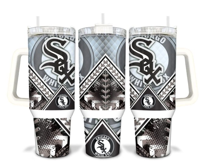 Chicago White Sox Mlb Custom Stanley Quencher 40Oz Stainless Steel Tumbler With Handle
