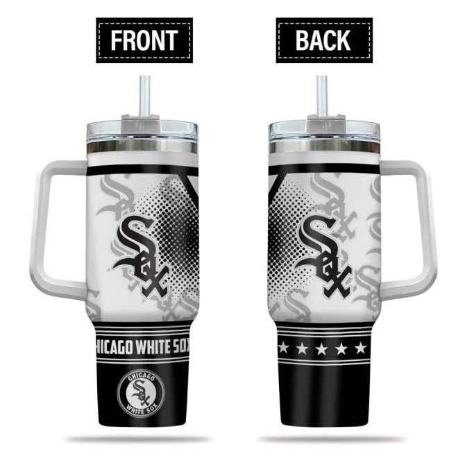 Chicago White Sox Mlb Custom Stanley Quencher 40Oz Stainless Steel Tumbler With Handle