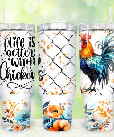 Chicken Custom Stanley Quencher 40Oz Stainless Steel Tumbler With Handle