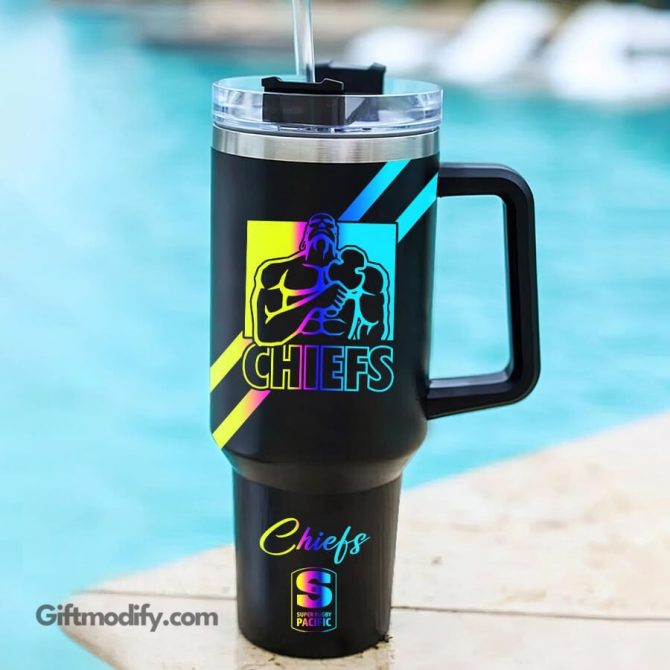 Chiefs Super Rugby Hologram Logo Custom Stanley Quencher 40Oz Stainless Steel Tumbler With Handle - Image 2