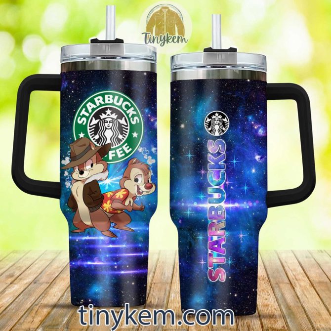 Chip And Dale Starbuck Custom Stanley Quencher 40Oz Stainless Steel Tumbler With Handle