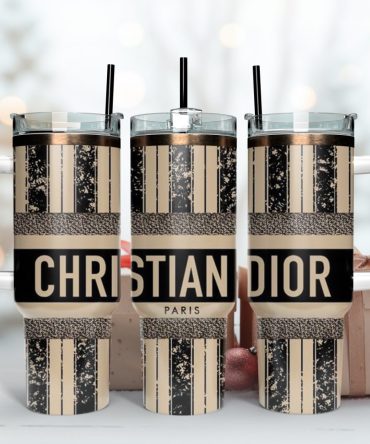 Christian Dior Logo Custom Stanley Quencher 40Oz Stainless Steel Tumbler With Handle