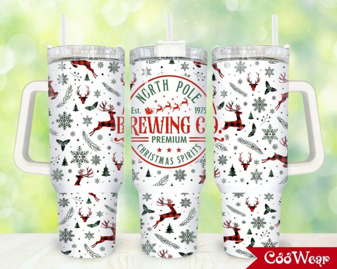 Christmas Brewing Co Custom Stanley Quencher 40Oz Stainless Steel Tumbler With Handle
